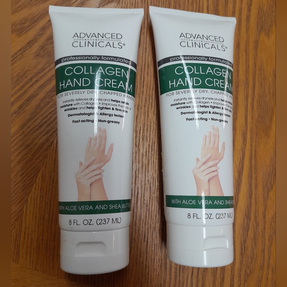 2/$25 Advanced Clinicals Collagen Hand Cream NWT Size:8fl oz